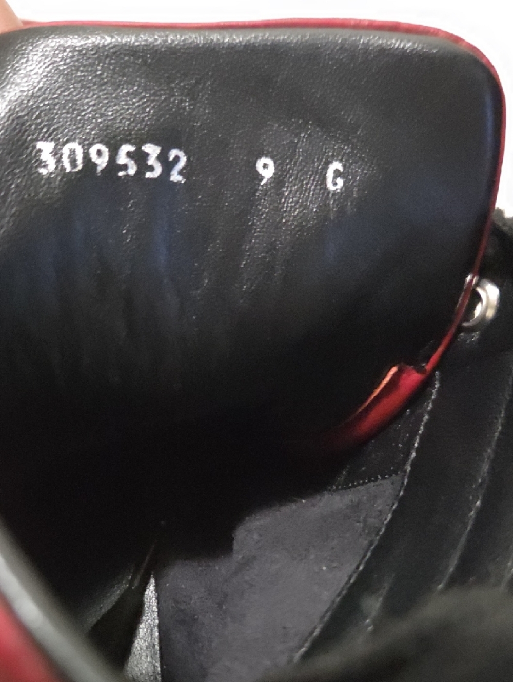 Gucci Red and Black High-Top Leather Sneakers - Picture 9 of 10